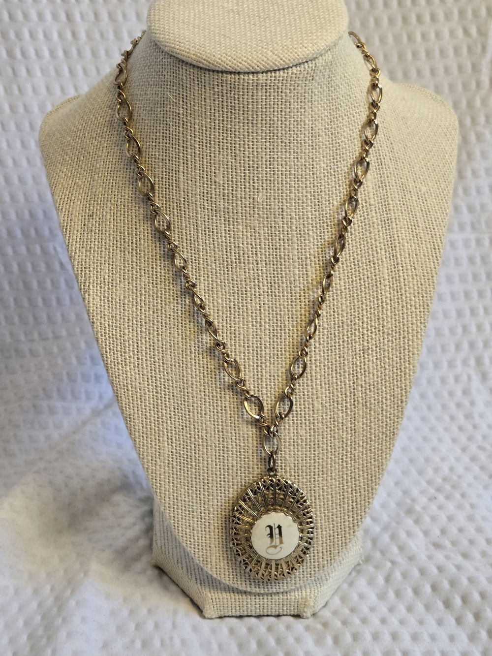 Gold-Tone Monogram 'D' Locket Necklace - Women's Jewelry